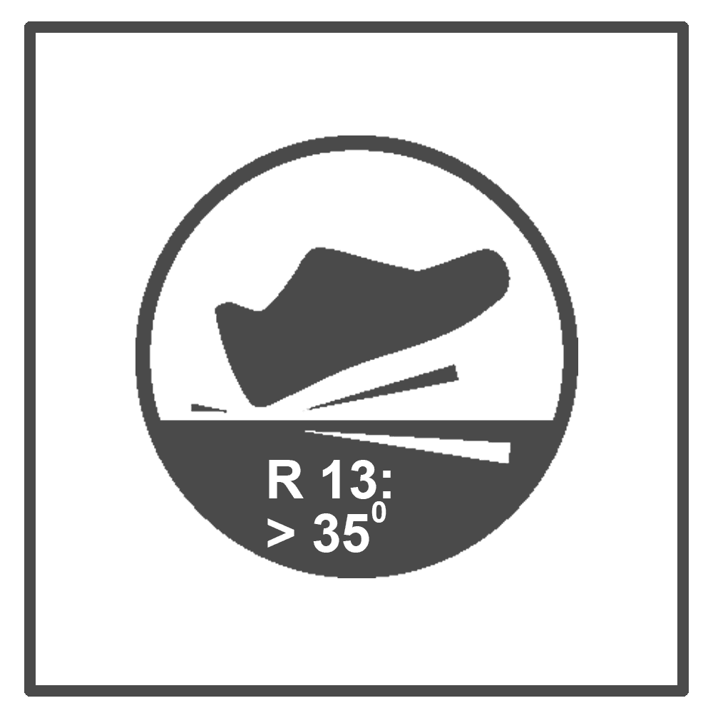 Highest anti-slip rating R13